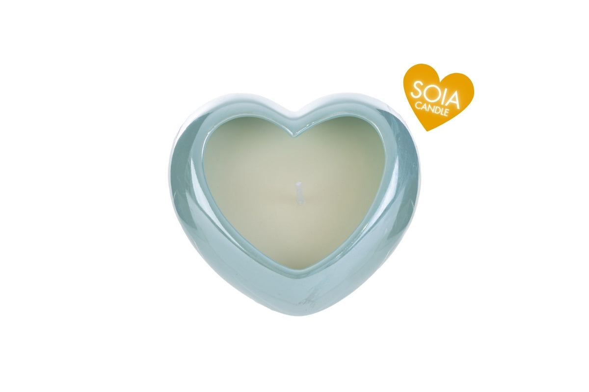 CANDELA SOIA CUORE PORCELLANA C/SHOPPER - COD 57143